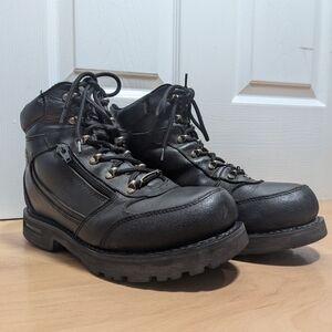 Harley Davidson Black Leather Riddick Motorcycle Boots Men's Size 10